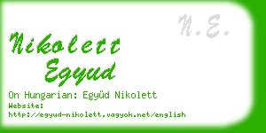 nikolett egyud business card