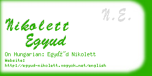 nikolett egyud business card